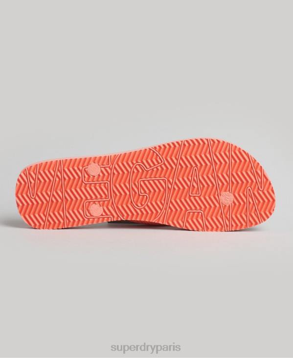 Superdry femmes tongs végétaliennes vintage D64Z4402 chaussures corail