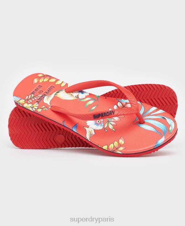 Superdry femmes tongs vintage classiques D64Z4400 chaussures rouge