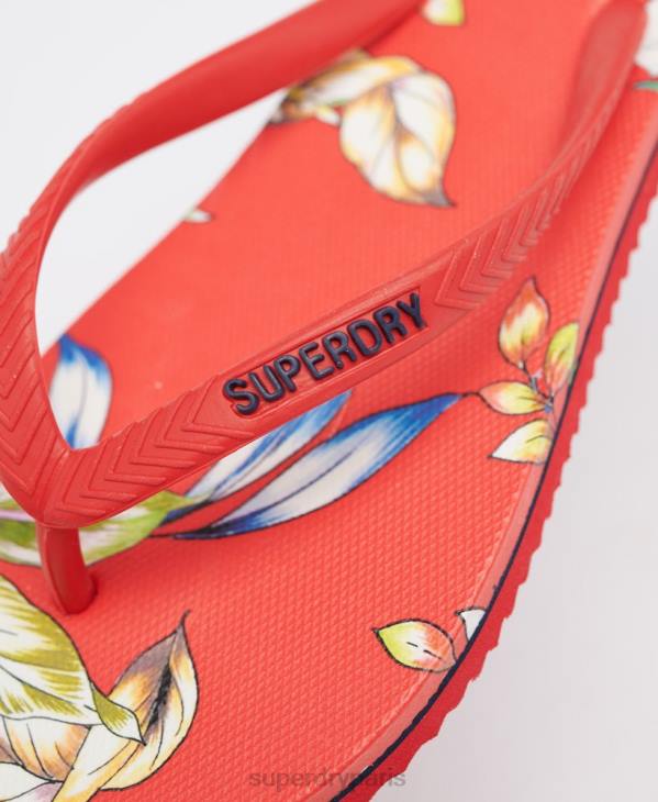Superdry femmes tongs vintage classiques D64Z4400 chaussures rouge