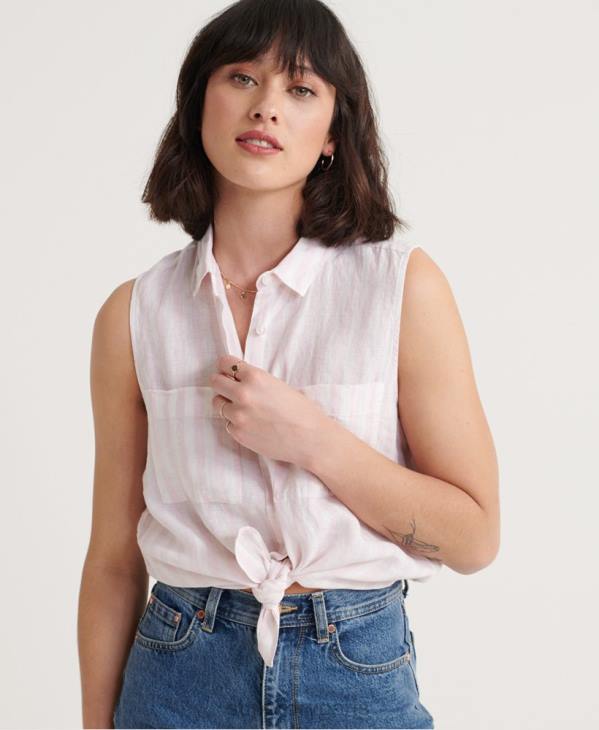 Superdry femmes chemise aubrey D64Z3050 vêtements rose