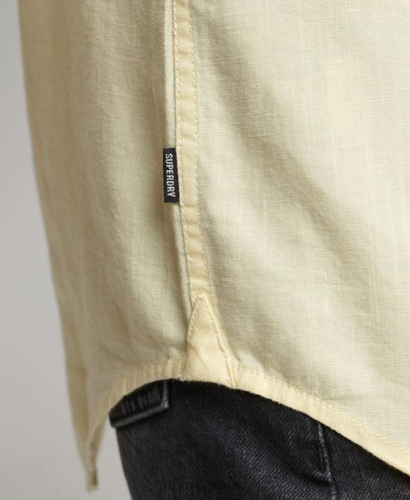 Superdry femmes chemise boyfriend en lin D64Z6524 vêtements jaune