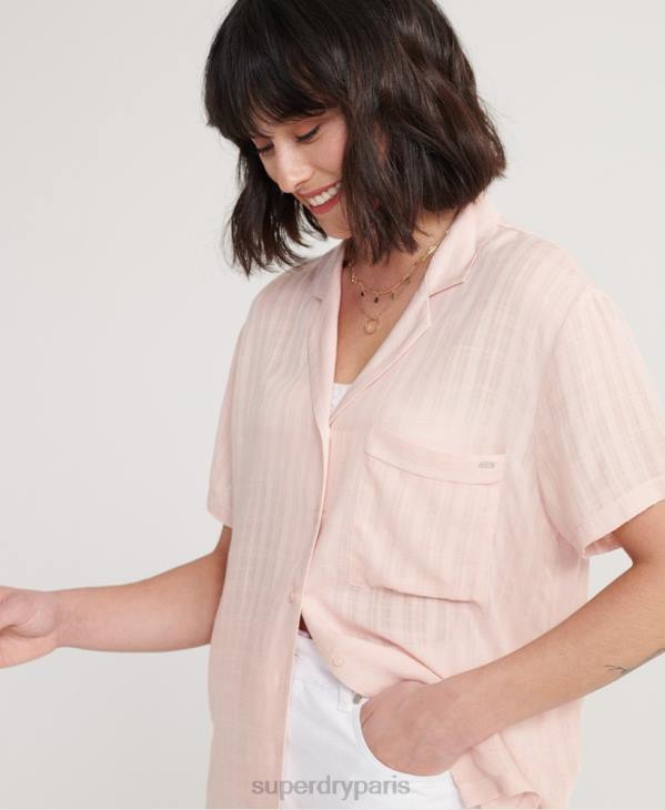 Superdry femmes chemise à fleurs D64Z3065 vêtements rose