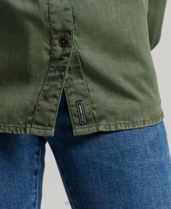 Superdry femmes chemise militaire D64Z2884 vêtements vert