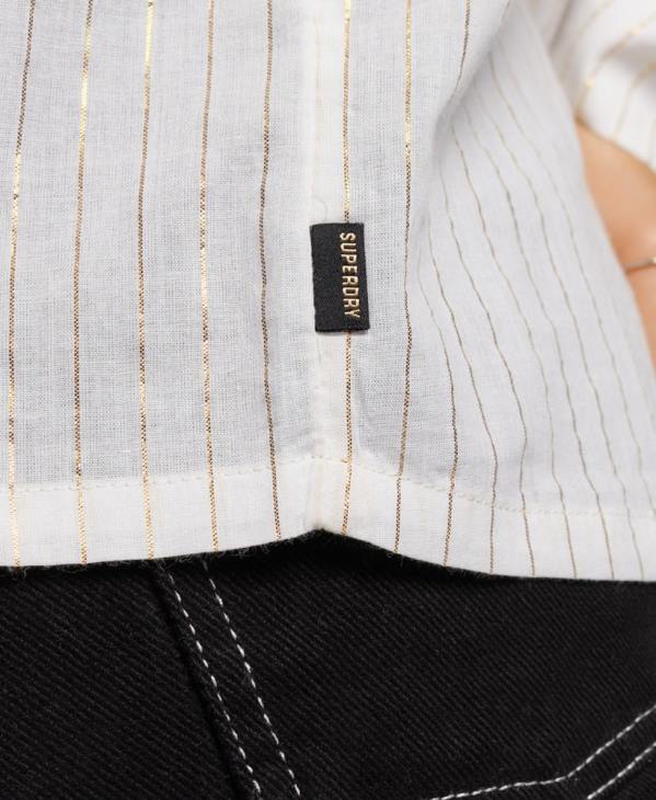 Superdry femmes chemisier haut de gamme D64Z2195 vêtements blanc