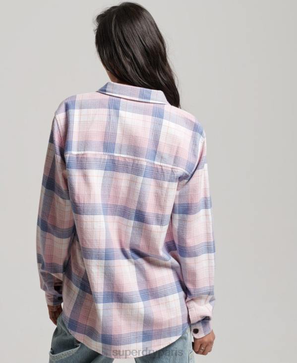 Superdry femmes surchemise à carreaux vintage D64Z1958 vêtements rose