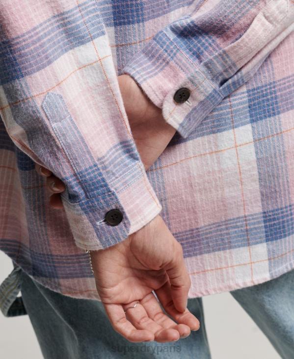 Superdry femmes surchemise à carreaux vintage D64Z1958 vêtements rose