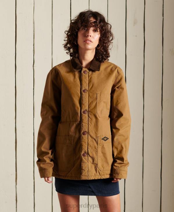 Superdry femmes surchemise oversize en mélange utilitaire D64Z5479 vêtements brun