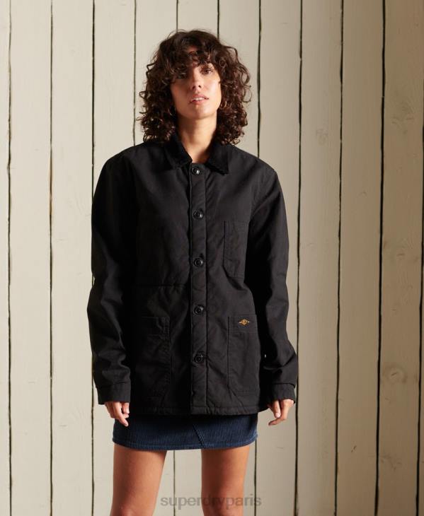 Superdry femmes surchemise oversize en mélange utilitaire D64Z5480 vêtements noir