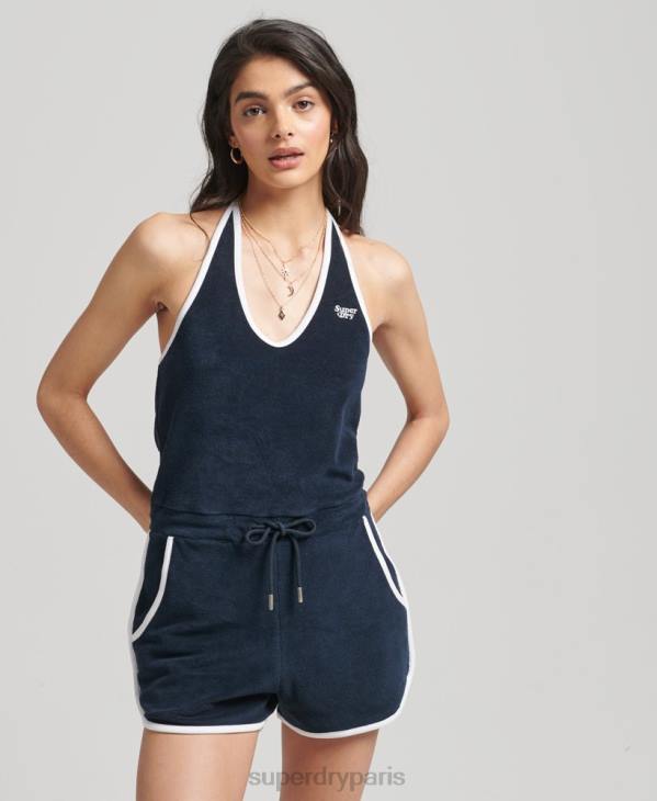 Superdry femmes combi-serviette licou vintage D64Z4100 vêtements marine