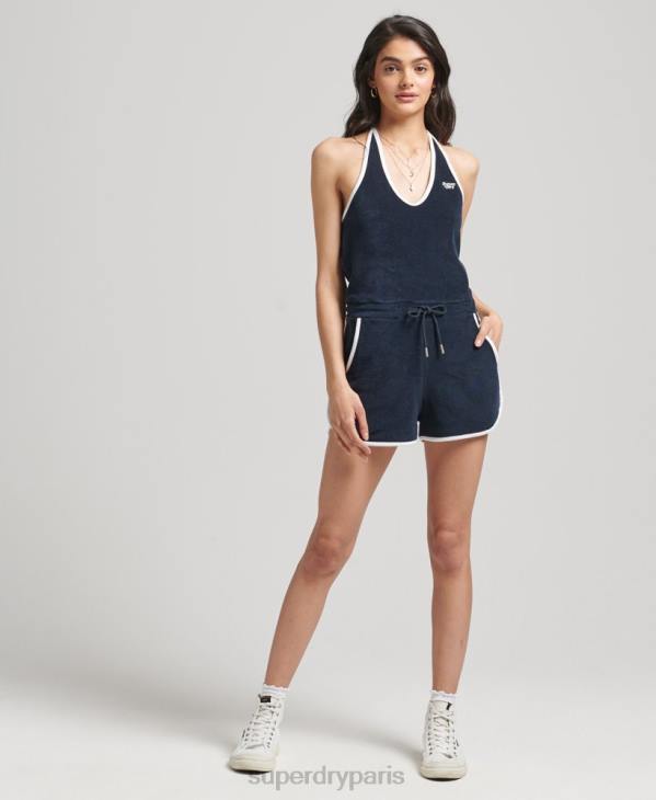 Superdry femmes combi-serviette licou vintage D64Z4100 vêtements marine