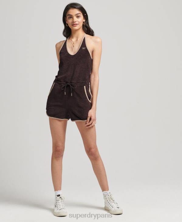 Superdry femmes combi-serviette licou vintage D64Z4103 vêtements brun