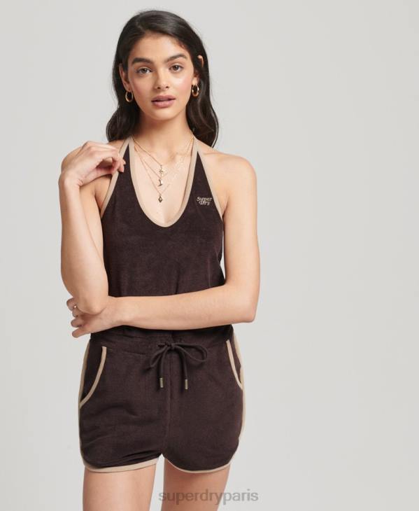 Superdry femmes combi-serviette licou vintage D64Z4103 vêtements brun