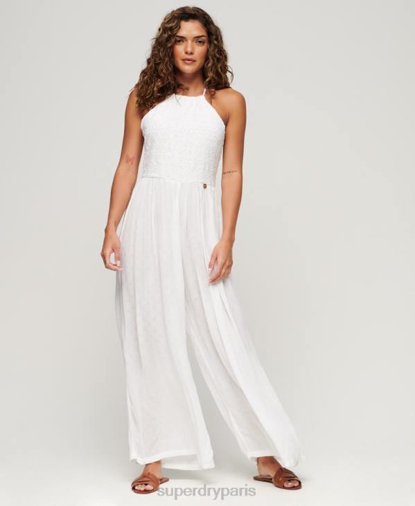 Superdry femmes combinaison brodée D64Z2040 vêtements blanc