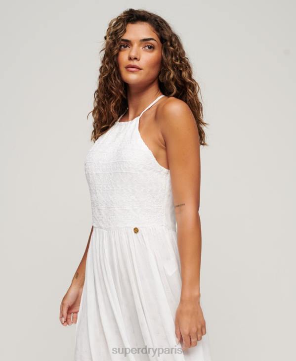 Superdry femmes combinaison brodée D64Z2040 vêtements blanc