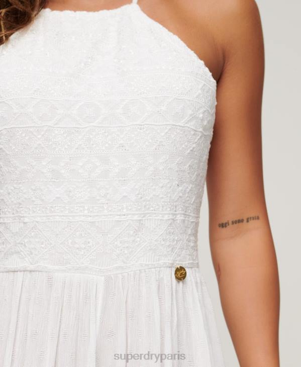 Superdry femmes combinaison brodée D64Z2040 vêtements blanc