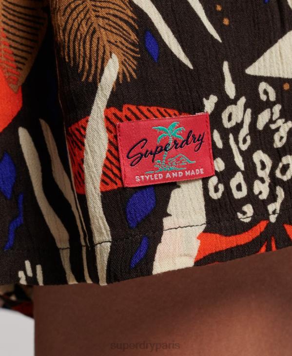 Superdry femmes combinaison de plage vintage D64Z4095 vêtements brun
