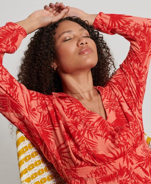 Superdry femmes combinaison de plage vintage D64Z4097 vêtements corail