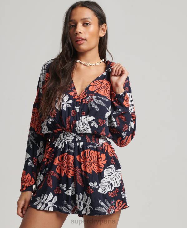 Superdry femmes combinaison de plage vintage D64Z4098 vêtements marine
