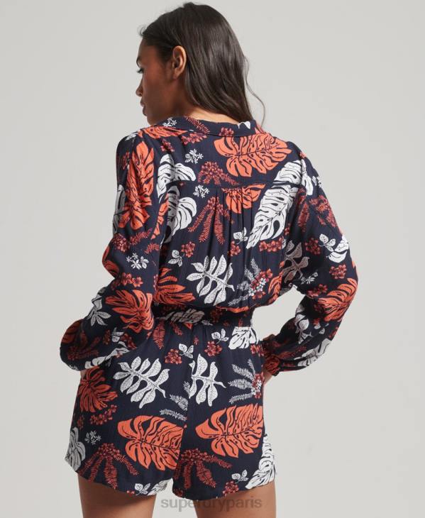 Superdry femmes combinaison de plage vintage D64Z4098 vêtements marine