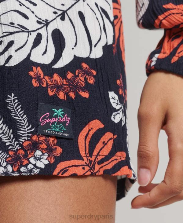 Superdry femmes combinaison de plage vintage D64Z4098 vêtements marine