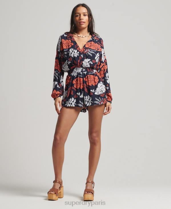 Superdry femmes combinaison de plage vintage D64Z4098 vêtements marine