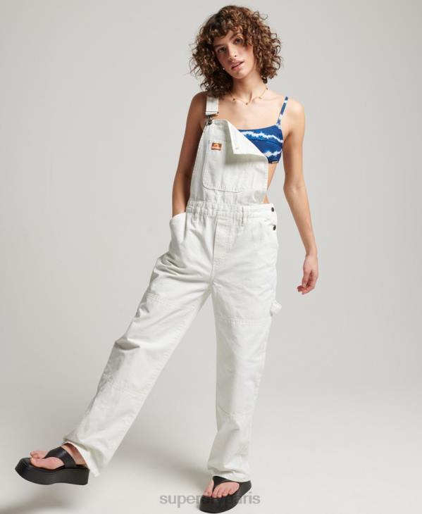 Superdry femmes salopette charpentier vintage D64Z4096 vêtements crème