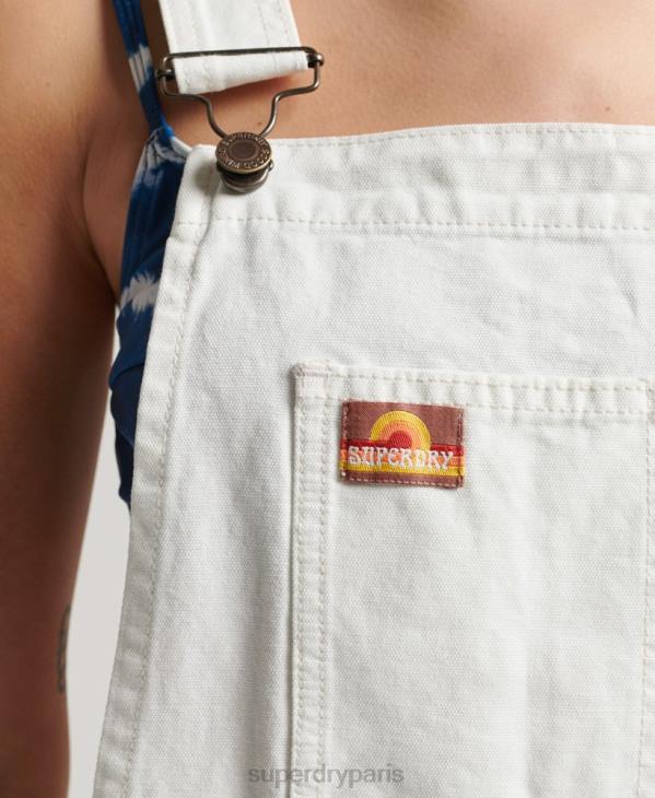 Superdry femmes salopette charpentier vintage D64Z4096 vêtements crème