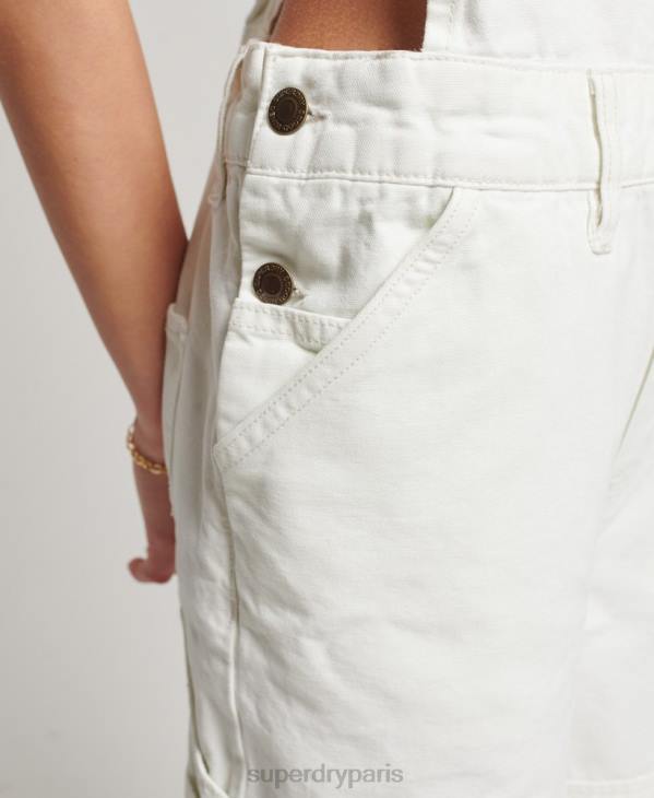 Superdry femmes salopette charpentier vintage D64Z4096 vêtements crème