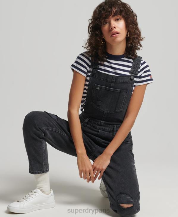 Superdry femmes salopette fuselée slim D64Z4106 vêtements noir