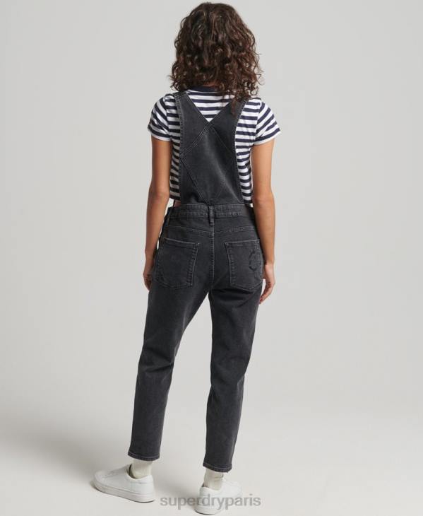 Superdry femmes salopette fuselée slim D64Z4106 vêtements noir