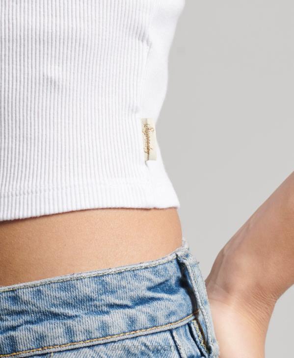 Superdry femmes caraco vintage en mini dentelle côtelée D64Z2334 vêtements blanc