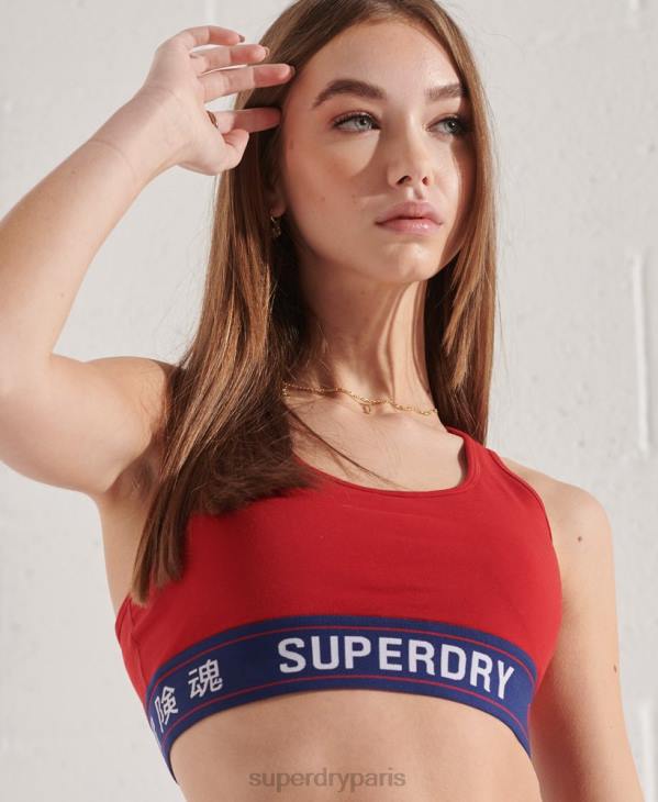 Superdry femmes crop top sport style essentiel D64Z3039 vêtements rouge