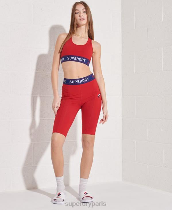Superdry femmes crop top sport style essentiel D64Z3039 vêtements rouge