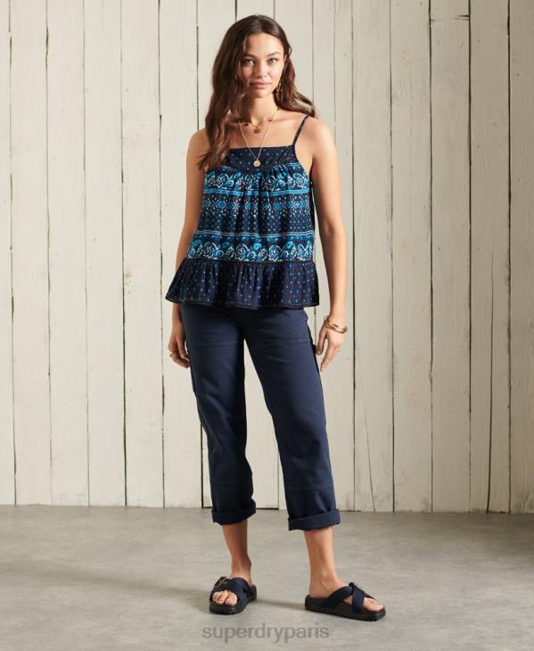 Superdry femmes débardeur ameera D64Z6734 vêtements marine