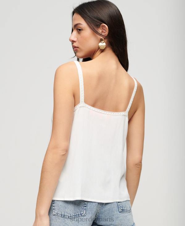Superdry femmes débardeur brodé D64Z2057 vêtements blanc