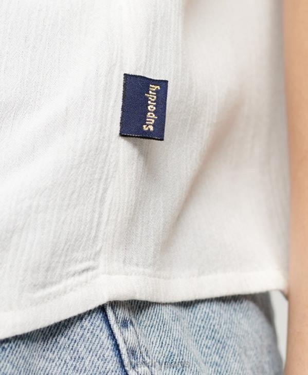 Superdry femmes débardeur brodé D64Z2057 vêtements blanc