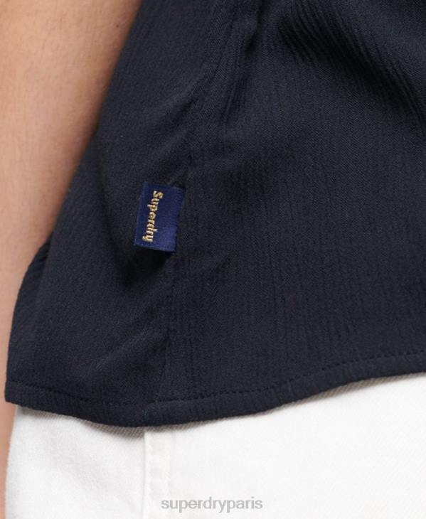 Superdry femmes débardeur brodé D64Z2087 vêtements marine
