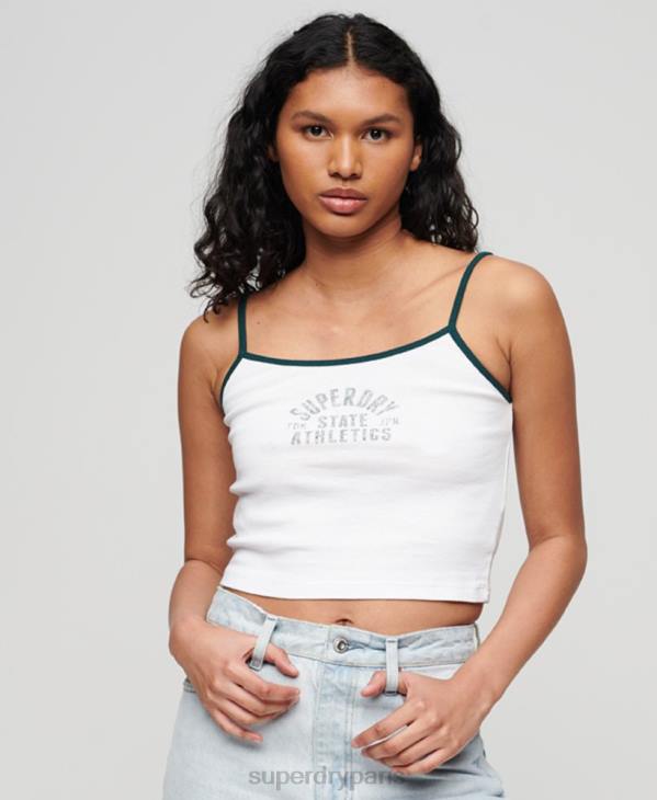 Superdry femmes débardeur court athlétique essentiel D64Z2921 vêtements blanc