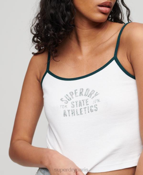 Superdry femmes débardeur court athlétique essentiel D64Z2921 vêtements blanc