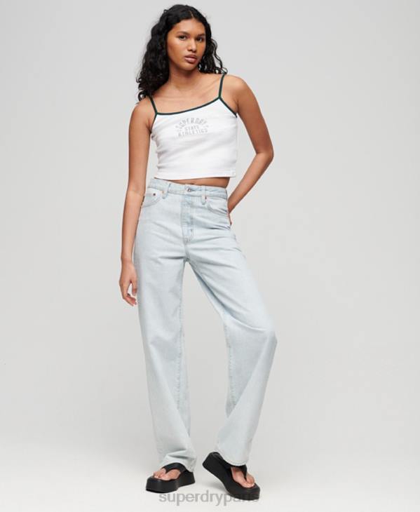 Superdry femmes débardeur court athlétique essentiel D64Z2921 vêtements blanc