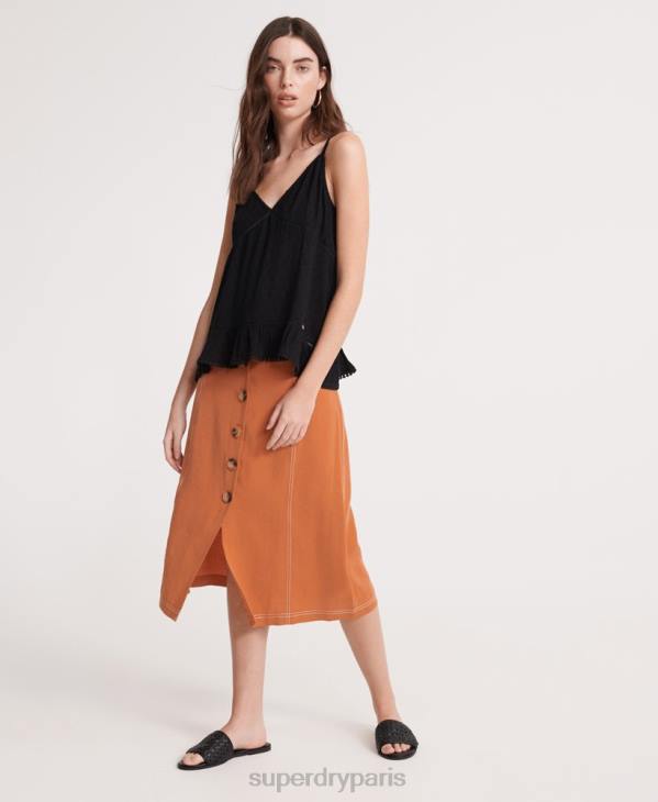 Superdry femmes débardeur d'été en dentelle D64Z6776 vêtements noir