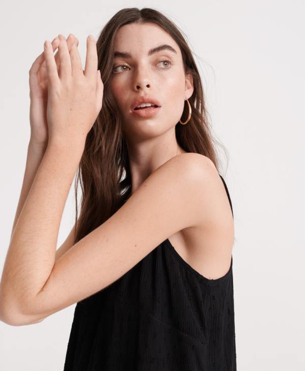 Superdry femmes débardeur d'été en dentelle D64Z6776 vêtements noir