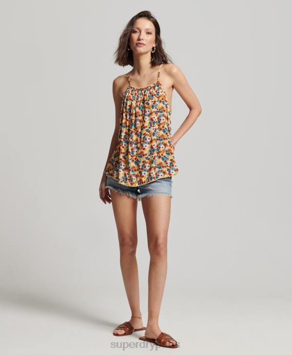 Superdry femmes débardeur de plage dos nu D64Z2176 vêtements jaune