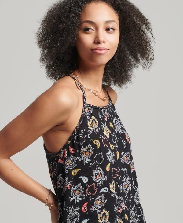 Superdry femmes débardeur de plage vintage D64Z6746 vêtements noir