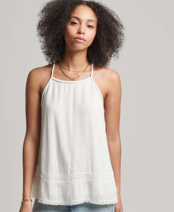 Superdry femmes débardeur de plage vintage D64Z6769 vêtements blanc