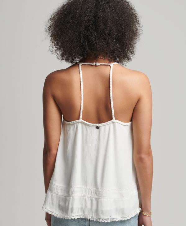 Superdry femmes débardeur de plage vintage D64Z6769 vêtements blanc