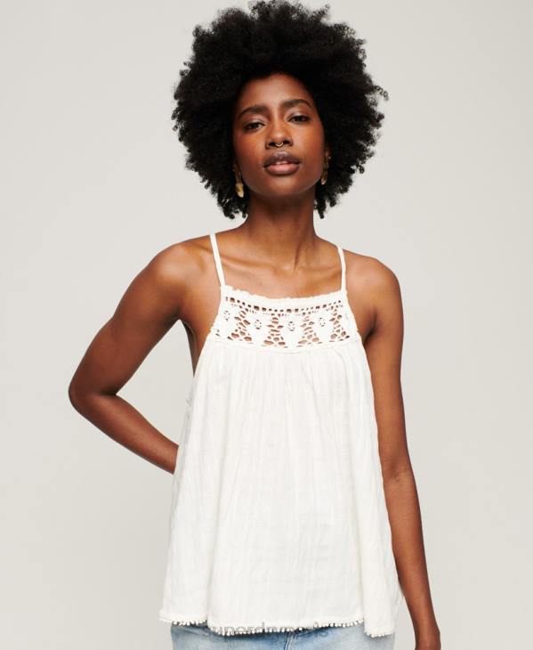 Superdry femmes débardeur dos nu vintage D64Z2871 vêtements crème