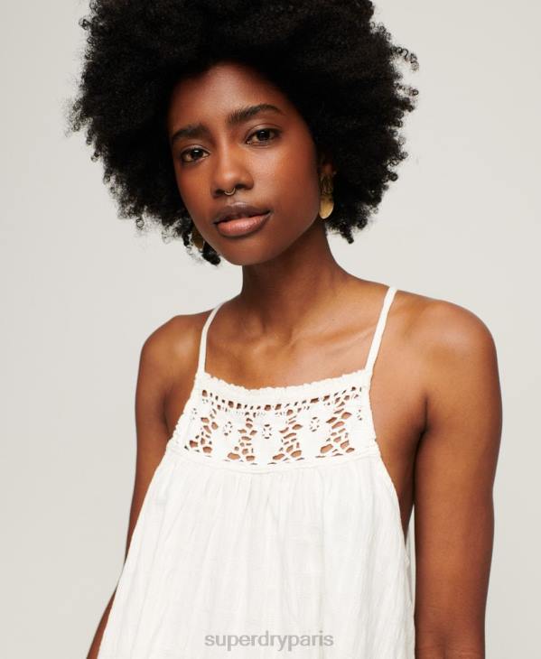Superdry femmes débardeur dos nu vintage D64Z2871 vêtements crème