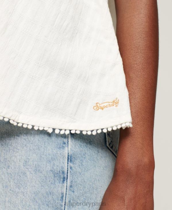 Superdry femmes débardeur dos nu vintage D64Z2871 vêtements crème