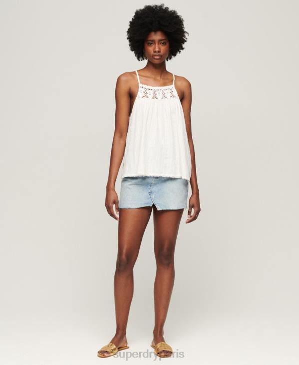 Superdry femmes débardeur dos nu vintage D64Z2871 vêtements crème